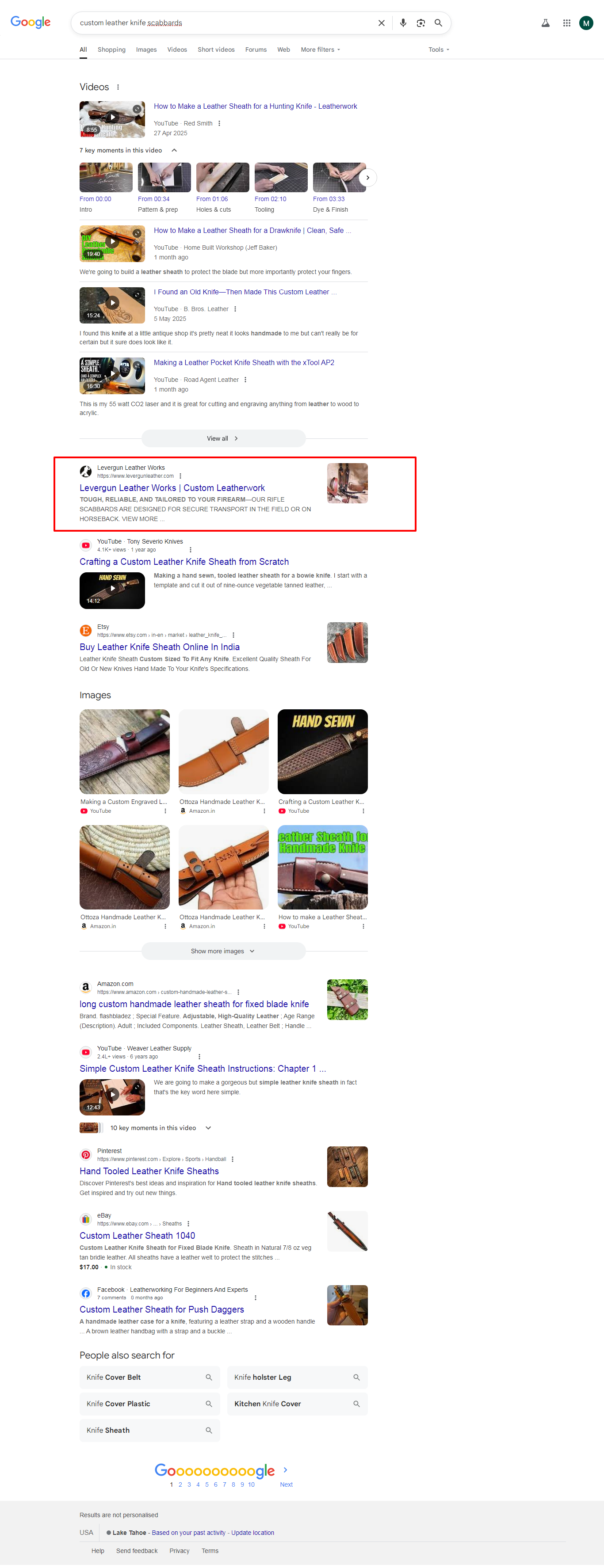 custom leather knife scabbards